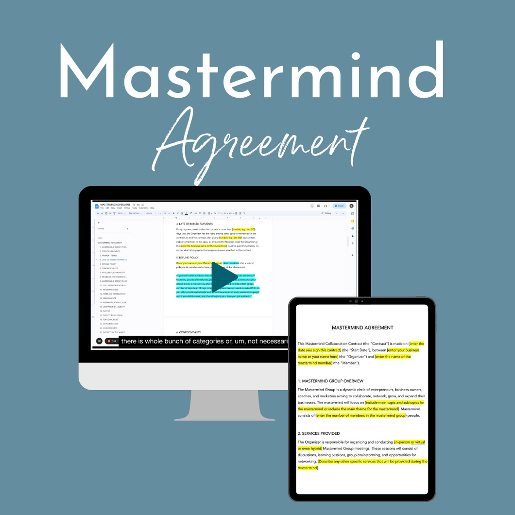 Mastermind Agreement Template