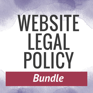 A graphic image of a text that reads website legal policy bundle